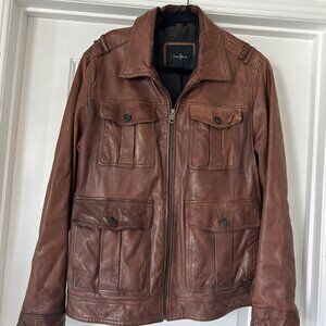 Cole Haan Men’s Brown Leather Jacket Coat Large
